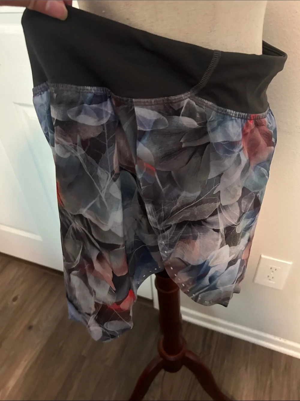 Floral Print Women's Skirt with Black Waistband